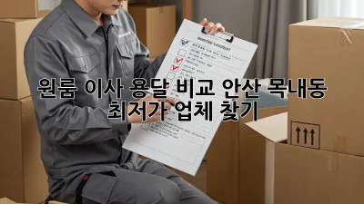 원룸 이사 용달 비교: 안산 목내동 최저가 업체 찾기